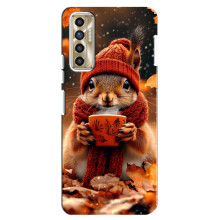 Печатный чехол «Зверята с кофе» для TECNO Camon 17P (CG7n) – Белка с кофе