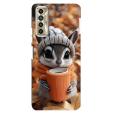 Печатный чехол «Зверята с кофе» для TECNO Camon 17P (CG7n)