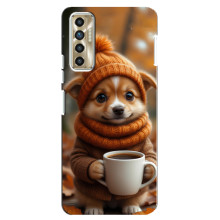 Печатный чехол «Зверята с кофе» для TECNO Camon 17P (CG7n) – Песик с кофе