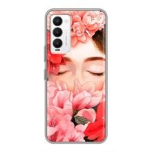 Чехлы (ART) Цветы на Tecno Camon 18 / Camon 18P (VPrint) (Глаза в цветах)