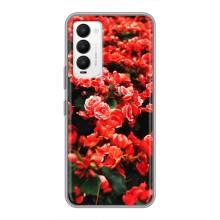 Чехлы с Цветами для Tecno Camon 18 / Camon 18P (VPrint) (Цветы красные)