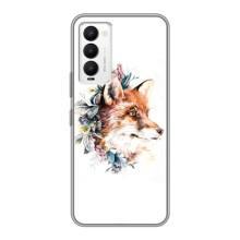 Чехлы с картинкой Лисички для Tecno Camon 18 / Camon 18P (VPrint) (Лисичка в цветочках)