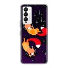 Чехлы с картинкой Лисички для Tecno Camon 18 / Camon 18P (VPrint) (Лисички космонавты)