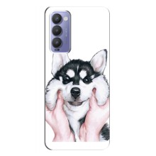 Чехол с Хаски для Tecno Camon 18 / Camon 18P - (AlphaPrint) – Хаски улыбака