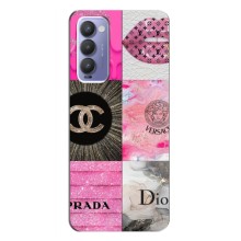 Чехол (Dior, Prada, YSL, Chanel) для Tecno Camon 18 / Camon 18P (Модница)