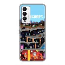 Чехол Майнкрафт на Tecno Camon 18 / Camon 18P (AlphaPrint) Minecraft (фон Minecraft)
