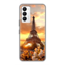 Чехол Эйфелева Башня для Tecno Camon 18 / Camon 18P - (AlphaPrint) (Солнечная башня)