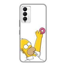 Чехол с Симпсонами для Tecno Camon 18 / Camon 18P (VPrint) (Гомер с пончиком)
