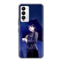 Чехлы Венсдей на Tecno Camon 18 / Camon 18P Уэнсдей (AlphaPrint) (Уэнздей с зонтом)