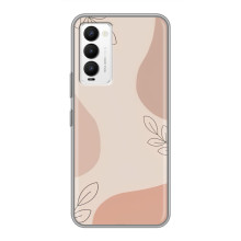 Чехол цветочный дизайн для Tecno Camon 18 / Camon 18P – Коричневый фон