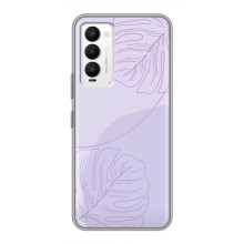 Чехол цветочный дизайн для Tecno Camon 18 / Camon 18P – Монстера фиолетовая