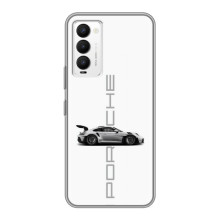 Чохол з авто Порше для Tecno Camon 18 / Camon 18P – білий порше
