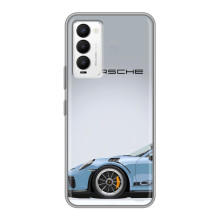 Чохол з авто Порше для Tecno Camon 18 / Camon 18P – Блакитний Порше