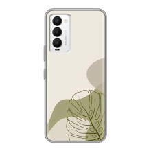 Силиконовый чехол с принтом в цветах на Tecno Camon 18 / Camon 18P – Монстера зелёная