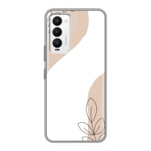 Силиконовый чехол с принтом в цветах на Tecno Camon 18 / Camon 18P – Нюдовый дизайн