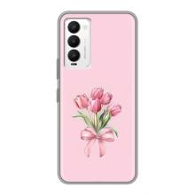 Чехол с розовым рисунком для Tecno Camon 18 / Camon 18P (Букет цветов)