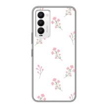 Чехол с розовым рисунком для Tecno Camon 18 / Camon 18P (Розовые цветы)