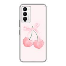 Чехол с розовым рисунком для Tecno Camon 18 / Camon 18P (Розовые вишни)