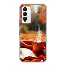 Чехол с уникальным дизайном «Осень с кофе» для Tecno Camon 18 / Camon 18P – Кофе и дождь