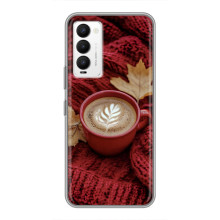 Чехол с уникальным дизайном «Осень с кофе» для Tecno Camon 18 / Camon 18P – Кофе на пледе