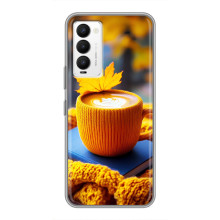 Чехол с уникальным дизайном «Осень с кофе» для Tecno Camon 18 / Camon 18P – Кофе с жёлтым