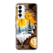 Чехол с уникальным дизайном «Осень с кофе» для Tecno Camon 18 / Camon 18P – Осенне-зимнее кофе