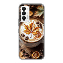 Чехол с уникальным дизайном «Осень с кофе» для Tecno Camon 18 / Camon 18P – Пряный кофе