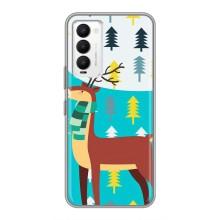 Силіконовий бампер з картинкою звірів для Tecno Camon 18 / Camon 18P (Олень із шарфом)