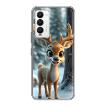 Яркий чехол для Tecno Camon 18 / Camon 18P с Зимними Оленятами – Оленёнок в лесу