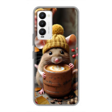 Печатный чехол «Зверята с кофе» для Tecno Camon 18 / Camon 18P – Медведь с кофе