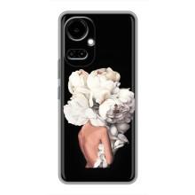 Чехлы (ART) Цветы на TECNO Camon 19 (CI6n) / 19 Pro (CI8n) (VPrint) (Белые цветы)