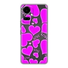 Чехлы для любимой на ТЕКНО Камон 19 (CI6n) / 19 Про (CI8n) (VPrint) (Pink hearts)