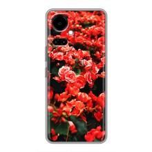 Чехлы с Цветами для TECNO Camon 19 (CI6n) / 19 Pro (CI8n) (VPrint) (Цветы красные)