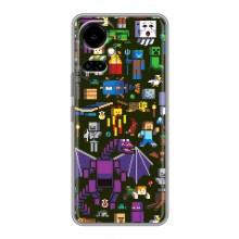Чохол Майнкрафт на TECNO Camon 19 (CI6n) / 19 Pro (CI8n) (AlphaPrint) Minecraft (Колаж Майнкрафт)