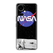 Силиконовый бампер с принтом "Наса" на TECNO Camon 19 (CI6n) / 19 Pro (CI8n) (Nasa на луне)