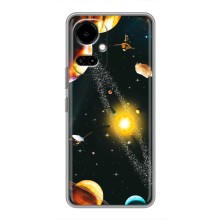 Чехол (ТПУ) с планетами на TECNO Camon 19 (CI6n) / 19 Pro (CI8n) (Вид с космоса)