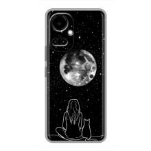 Чехол с рисунком кот на TECNO Camon 19 (CI6n) / 19 Pro (CI8n) – Девушка с котом