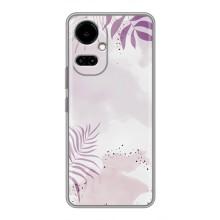 Чехол с цветочным принтом на ТЕКНО Камон 19 (СИ6н) / 19 Про (СИ8н) (Фиолетовые листья)