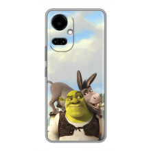 Чехол с мультфильмом Шрек на TECNO Camon 19 (CI6n) / 19 Pro (CI8n) – Шрек и осел