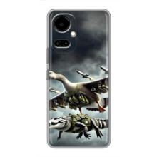 Чехол с мемами тралалело тралала для TECNO Camon 19 (CI6n) / 19 Pro (CI8n) – Гусини и крокодило