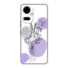 Силиконовый чехол с принтом в цветах на TECNO Camon 19 (CI6n) / 19 Pro (CI8n) – Фиолетовый букет