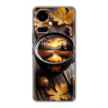 Чехол с уникальным дизайном «Осень с кофе» для TECNO Camon 19 (CI6n) / 19 Pro (CI8n) – Тёмный кофе