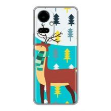 Силиконовый бампер с картинкой животных для TECNO Camon 19 (CI6n) / 19 Pro (CI8n) (Олень с шарфом)