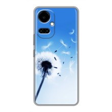 Силиконовый Чехол с одуванчиками на TECNO Camon 19 (CI6n) / 19 Pro (CI8n) (Одуванчик на голубом)