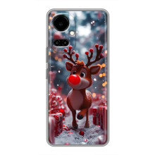 Яркий чехол для TECNO Camon 19 (CI6n) / 19 Pro (CI8n) с Зимними Оленятами – Олень среди подарков