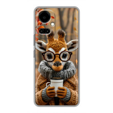 Печатный чехол «Зверята с кофе» для TECNO Camon 19 (CI6n) / 19 Pro (CI8n) – Жираф с кофе