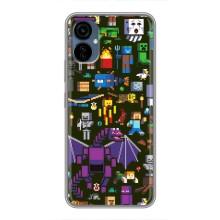 Чохол Майнкрафт на TECNO Camon 19 Neo (AlphaPrint) Minecraft (Колаж Майнкрафт)