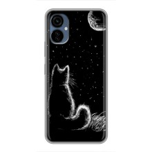 Чохол з принтом для TECNO Camon 19 Neo (AlphaPrint) Модні коти (Котик і місяць)