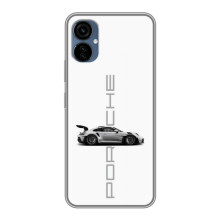 Чехол с авто Порше для TECNO Camon 19 Neo – белый Порше