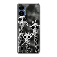 Силіконовий чохол з КАРТИНКАМИ літо для TECNO Camon 19 Neo (AlphaPrint) (Жирафи в окулярах)